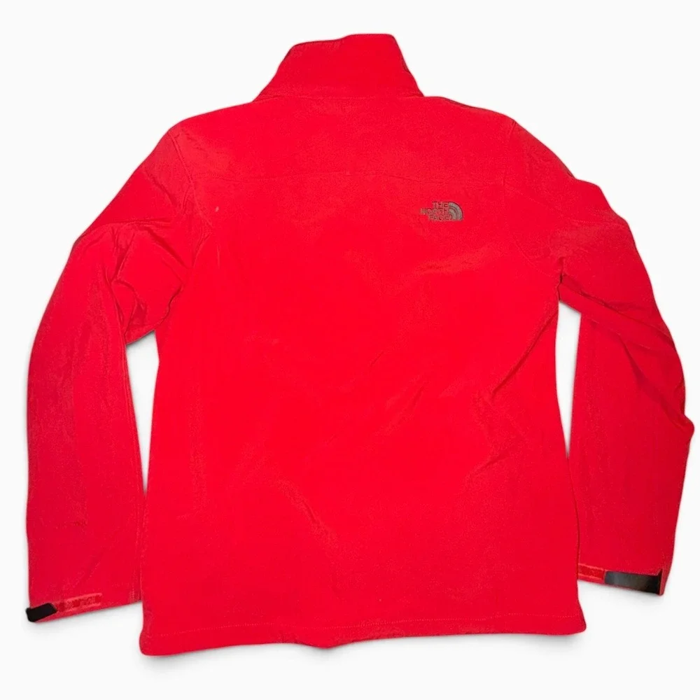 The North Face Mens WindWall Softshell Jacket Red Full Zip Grid Fleece Large